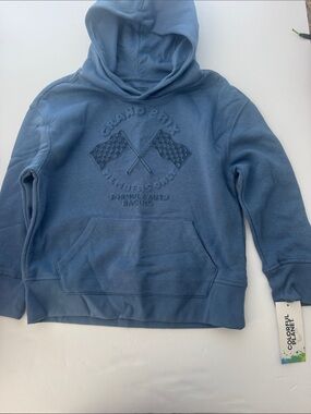 Kids Blue Hooded Pullover Sweatshirt - Grand Prix Design